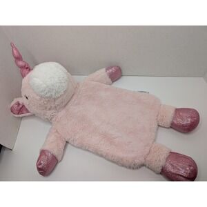 HomeTop Pink‎ Unicorn Plush Hot Water Bottle Cover Glitter Accents Kids 19 inch